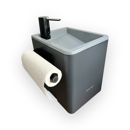 gelmags® Magnet-Küchenrollenhalter inkl. Metall-Leiste (schwarz)