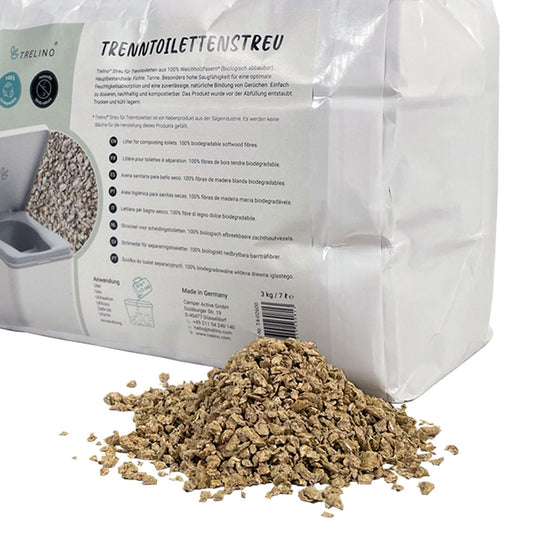 7L Trenntoilettenstreu aus Weichholzfasern mit Probe