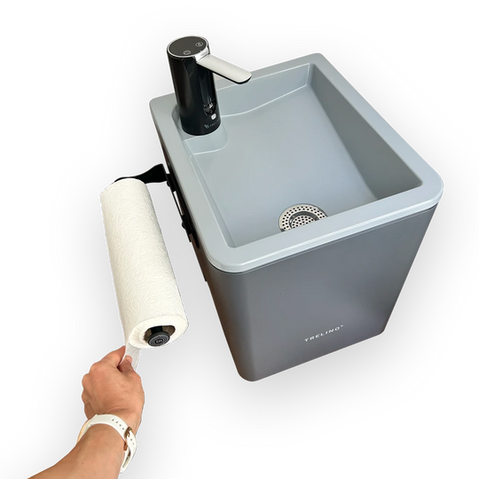 gelmags® Magnetic Kitchen Roll Holder with Metal Strip (black) – Trelino® Composting Toilets