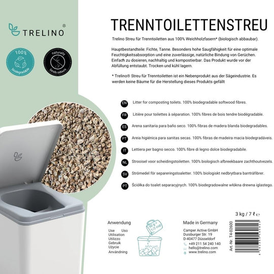 7 Liter Trenntoilettenstreu Label für Trenntoiletten