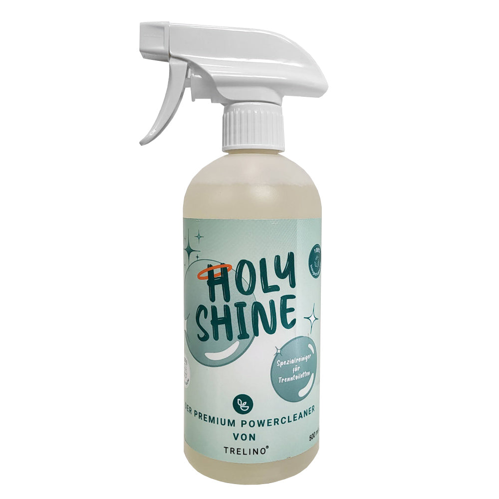 Premium Reinigungsspray "Holy Shine" als Reiniger für Trenntoiletten. 