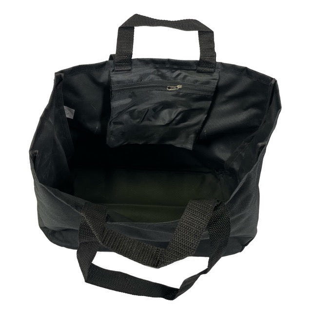 Schwarze 16-Liter Urinkanister-Tasche aus robustem Material mit Tragegriffen.