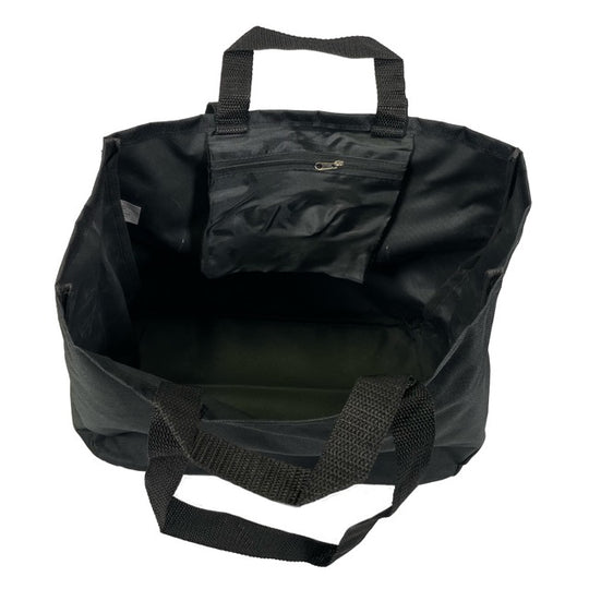 Schwarze 16-Liter Urinkanister-Tasche aus robustem Material mit Tragegriffen.