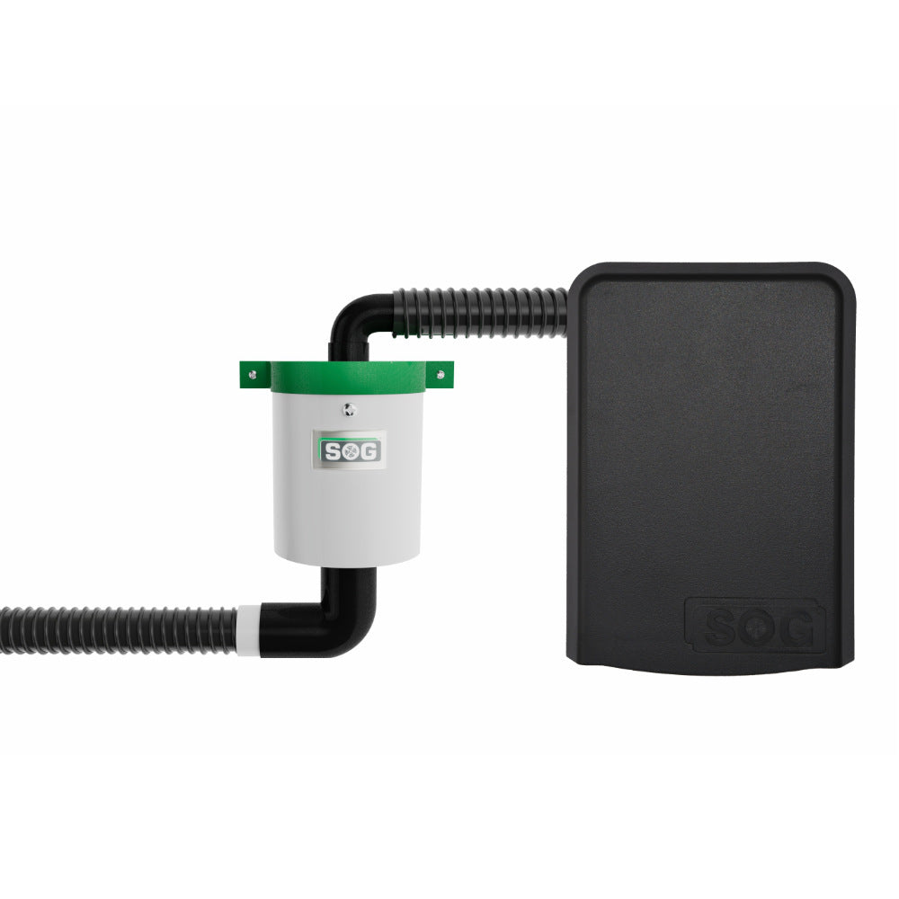 SOG TT Fan Set mit weißem Lüftergehäuse, grünem Deckel und schwarzem Anschlussrohr.