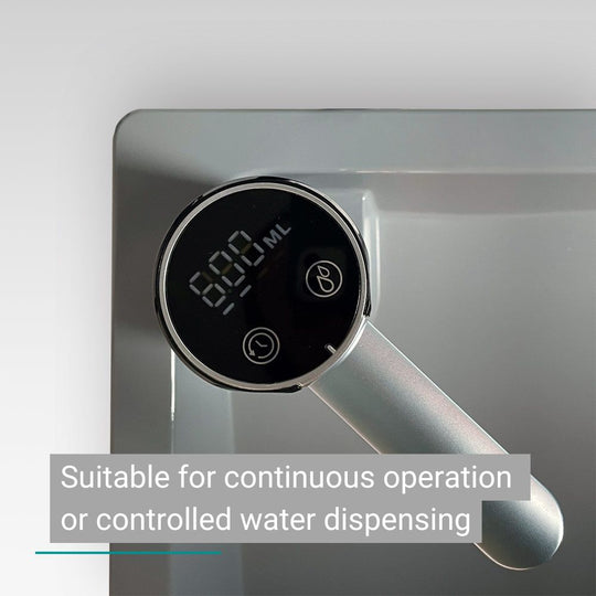 Anthrazitfarbenes mobiles Waschbecken mit digitalem Display für Camping und Outdoor.