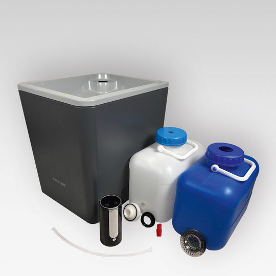 Anthrazitfarbenes mobiles Waschbecken mit Zubehör für Camping Spüle und Outdoor Handwaschbecken.