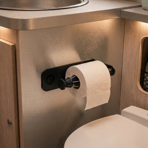 GelMags® Magnet-Toilettenrollenhalter inklusive Metall-Leiste (Schwarz)