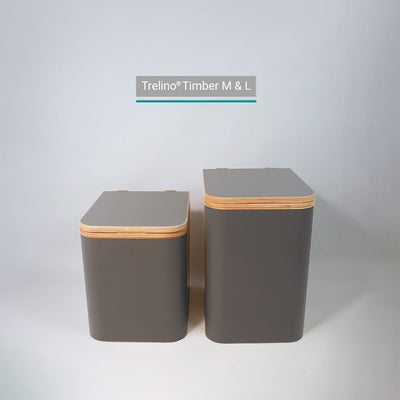 Trelino® Timber L • Baño seco con separador de madera con revestimiento HPL de calidad