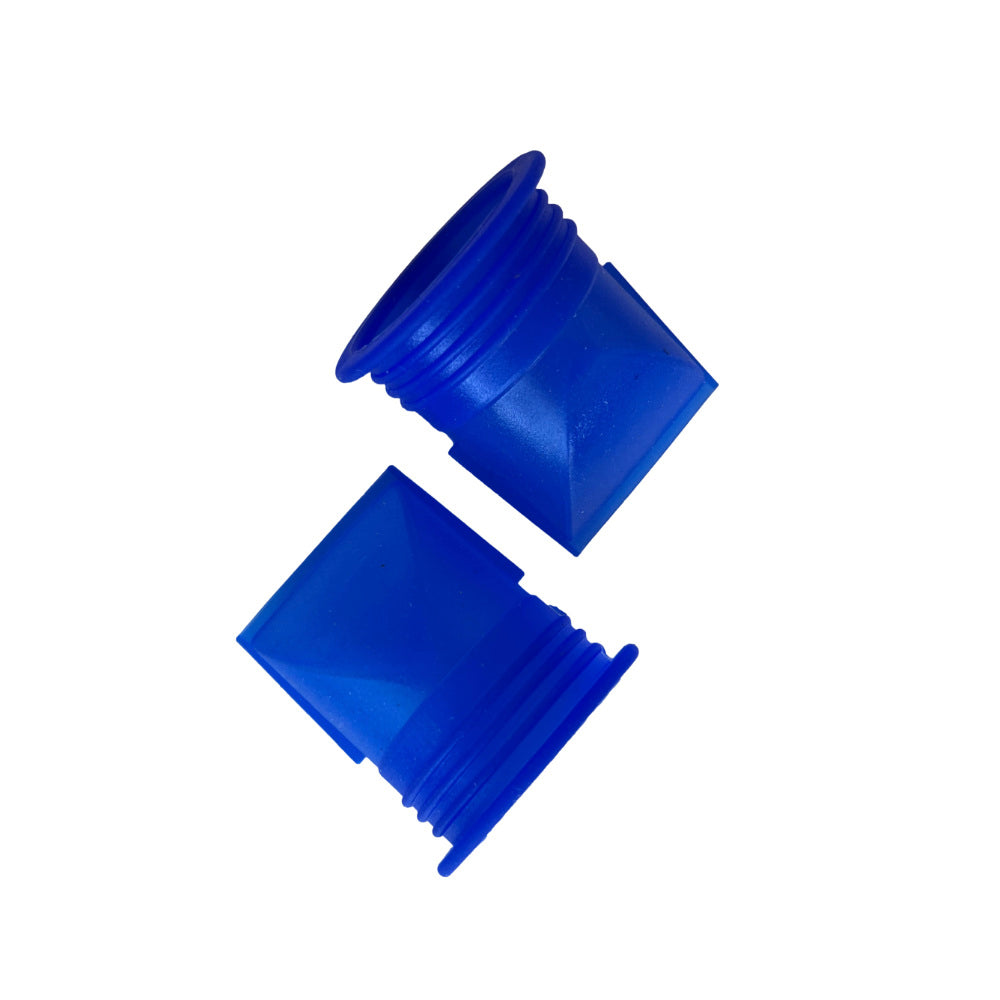 Zwei blaue Membrane aus Silikon für den Urinkanister.