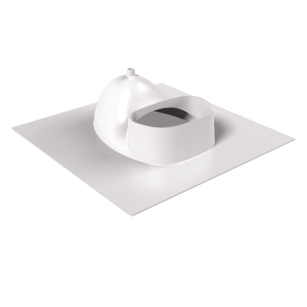 Weißer Trenneinsatz aus Kunststoff mit großem rechteckigem Auffangbereich.