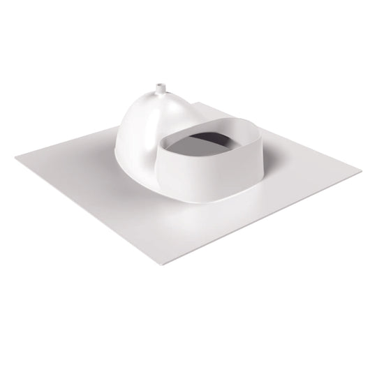 Weißer Trenneinsatz aus Kunststoff mit großem rechteckigem Auffangbereich.