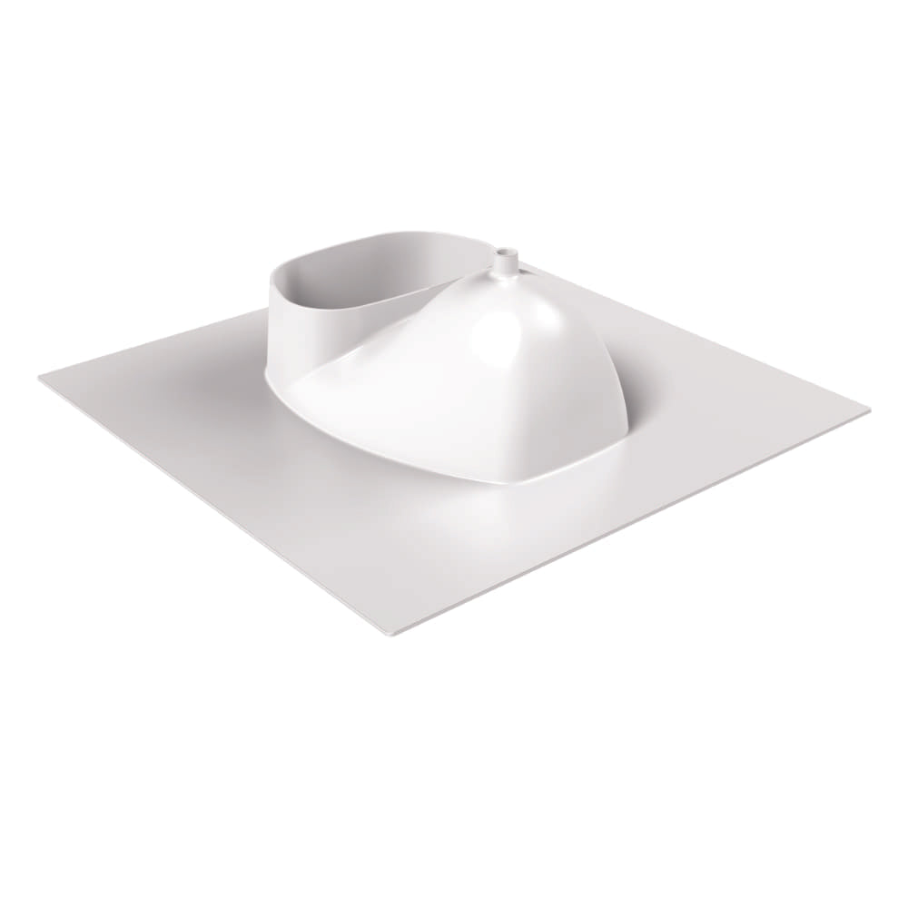 Weißer Trenneinsatz aus Kunststoff mit breiter Grundplatte und Trennöffnung.